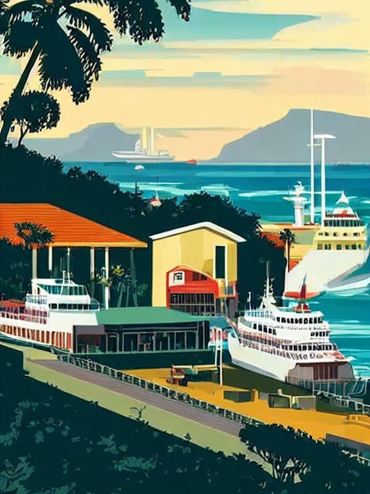 Port Of Durban South Africa Vintage Poster harbour