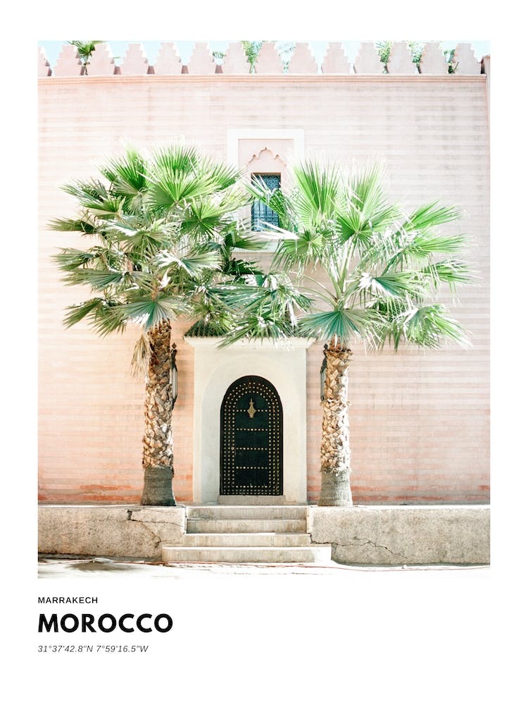 Coordinates Poster Marrakech Morocco