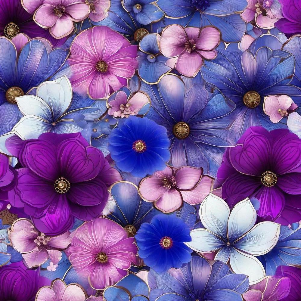 Lila und blaue Blumen 2