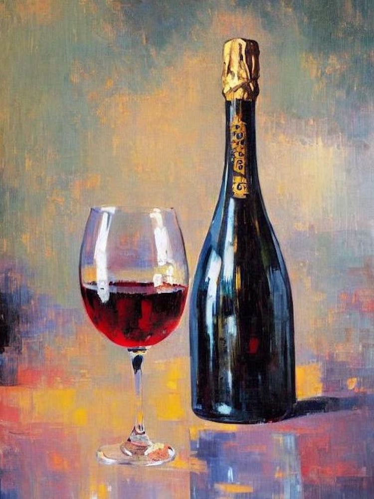 American Sparkling Wine Oil Painting Cocktail Poster