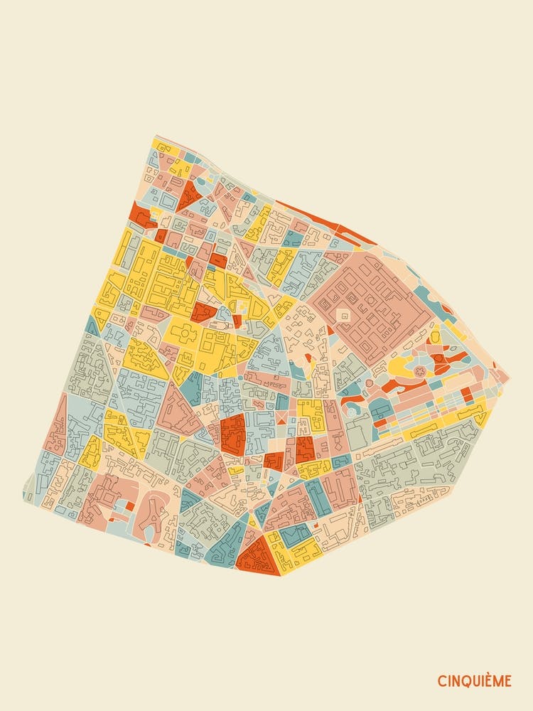 Paris France 5th Arrondissement Neighbourhood Map