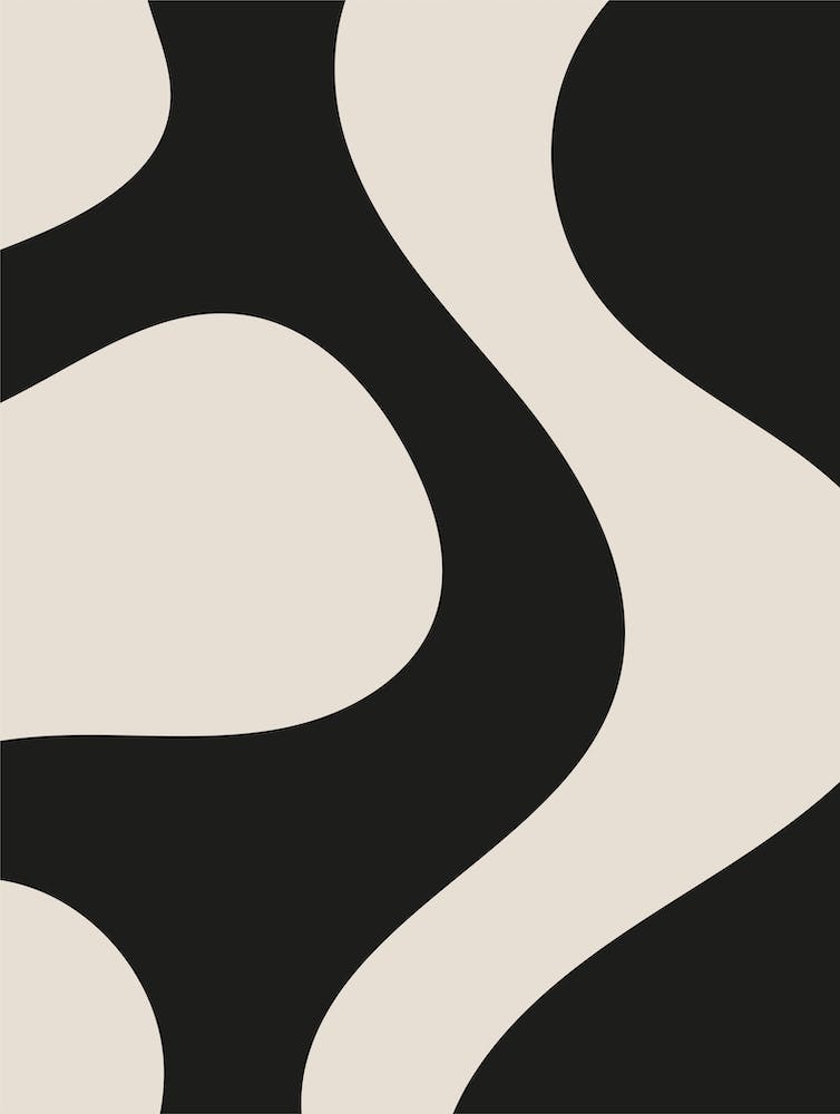 Beige And Black Minimalist Abstract Art