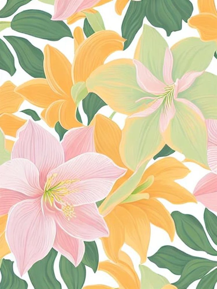 Amaryllis Pastel Floral 1 Flower