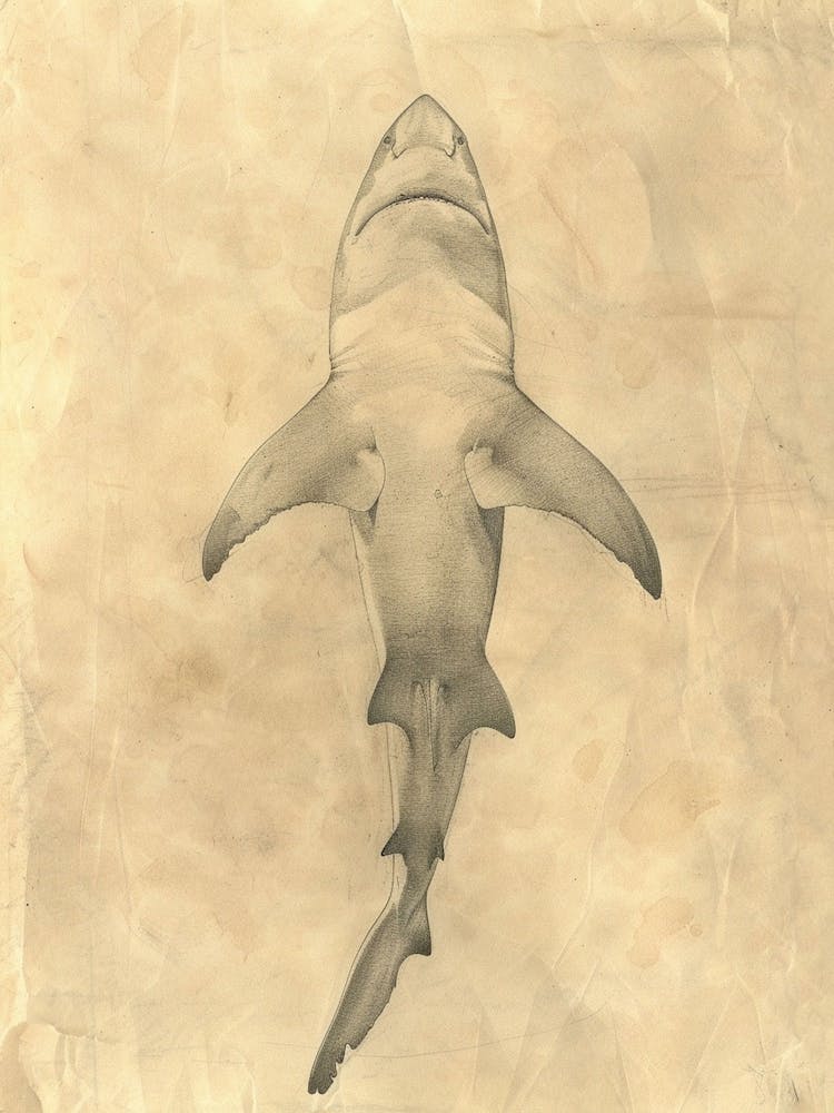 Requin Wobbegong Illustration Vintage 1