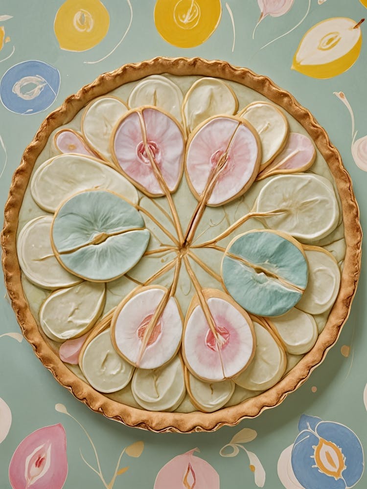 Pastel Flower Petal Banana Pie