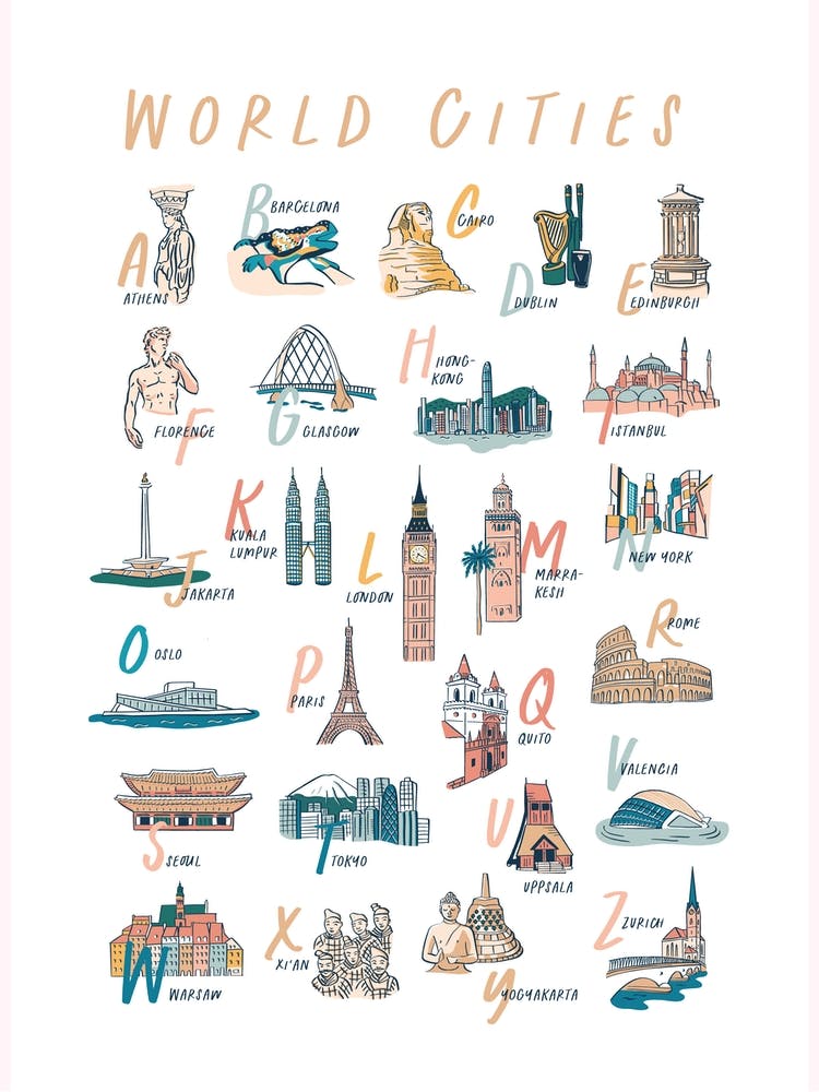 World Cities Travel Alphabet