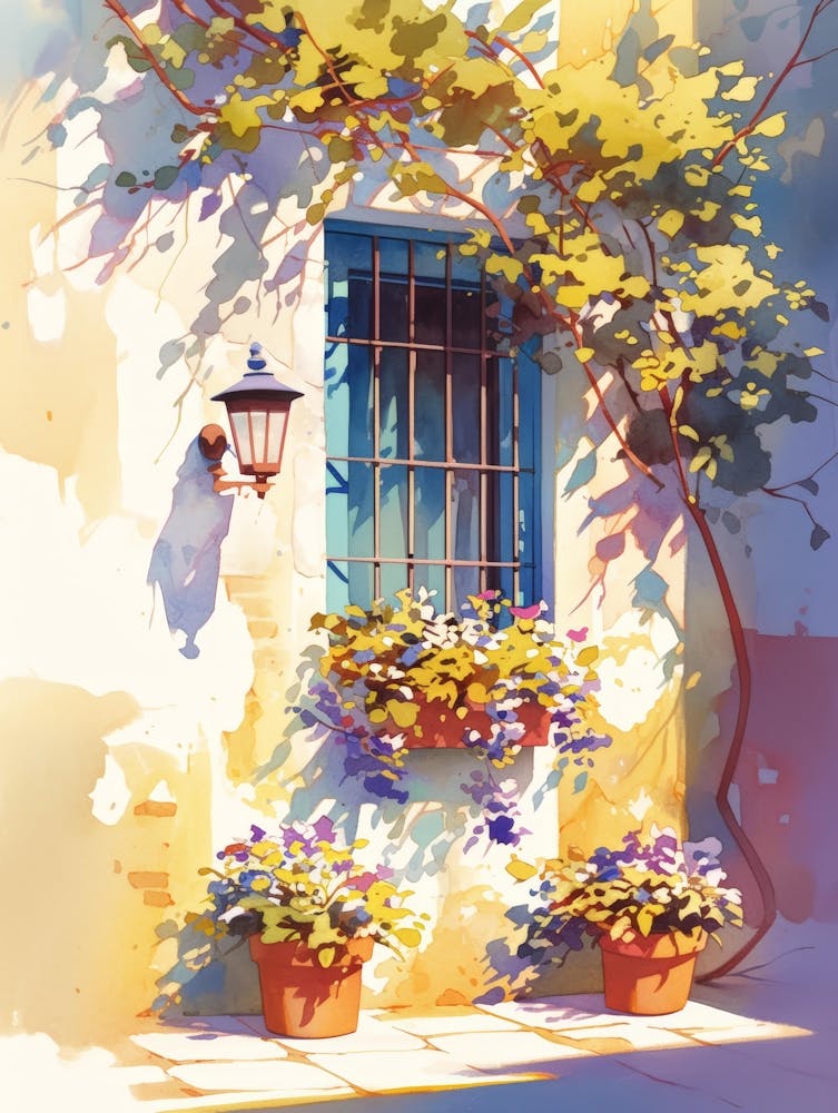 Aquarell eines Fensters