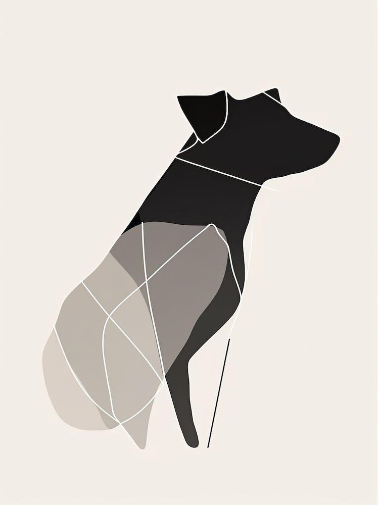 Dog Line Art Abstract 4