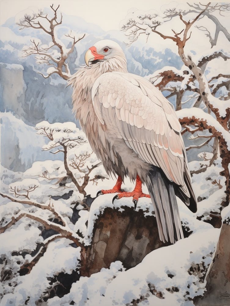 Winter Bird Painting Vulture 3
