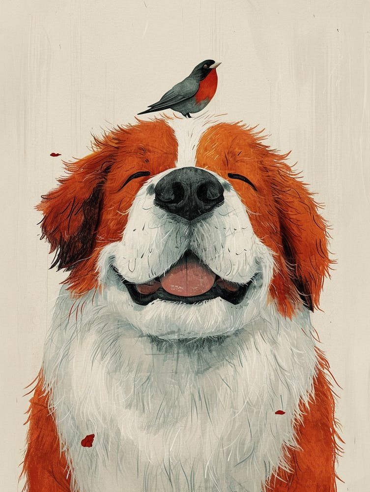 Dog With Bird