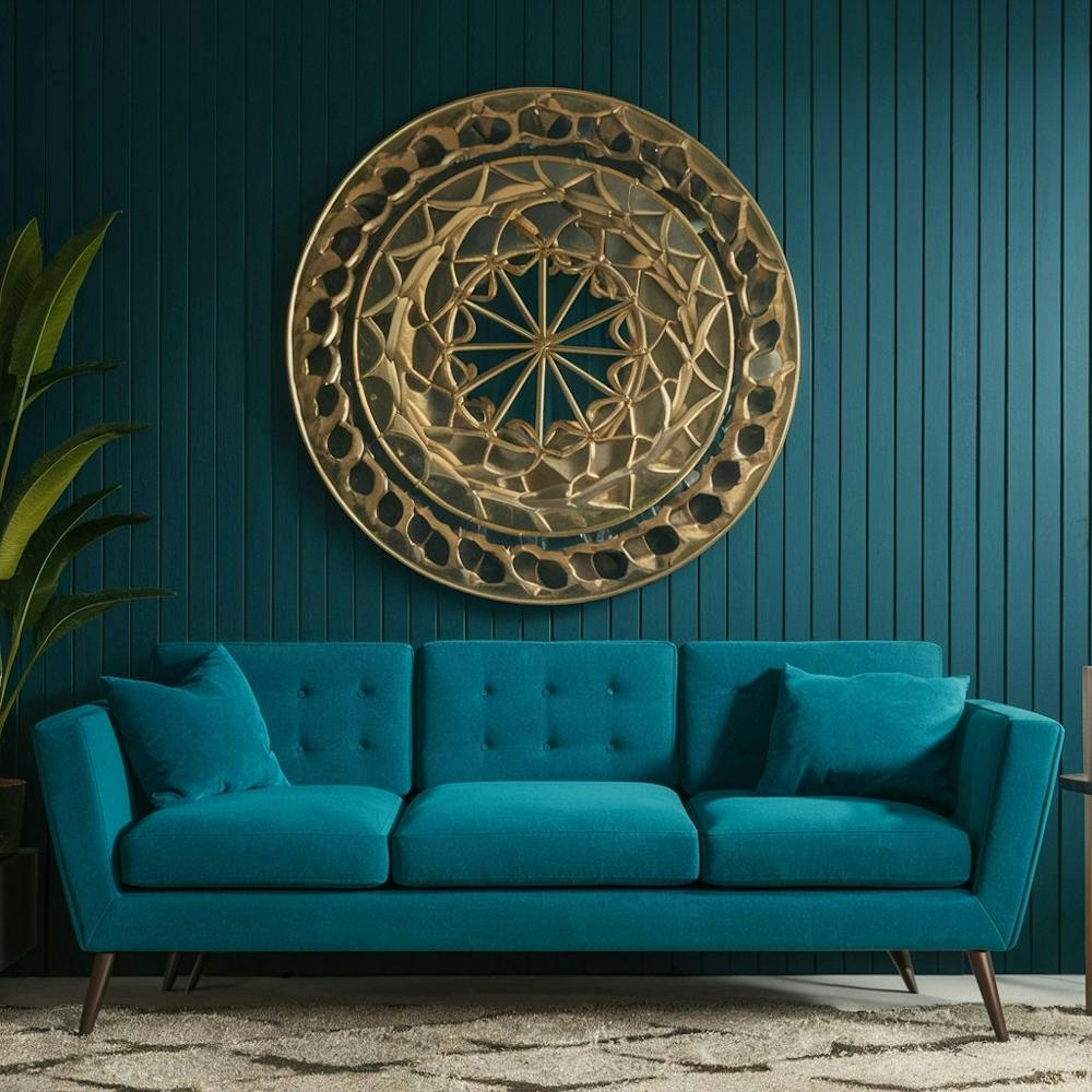 Blue Sofa In A Living Room