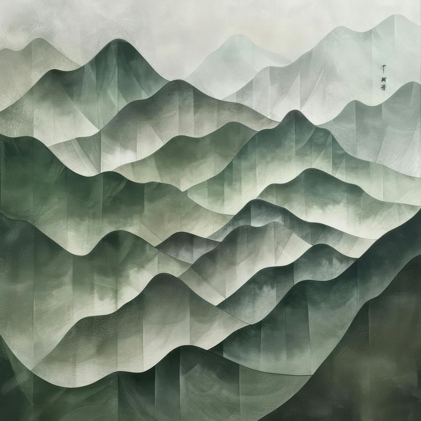 Japanese Watercolour Of Mount Haku 3