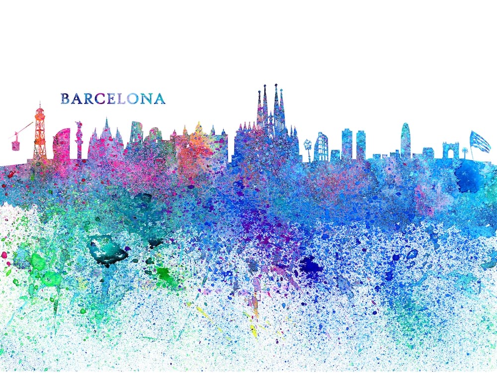 Skyline de Barcelone Espagne Éclaboussure