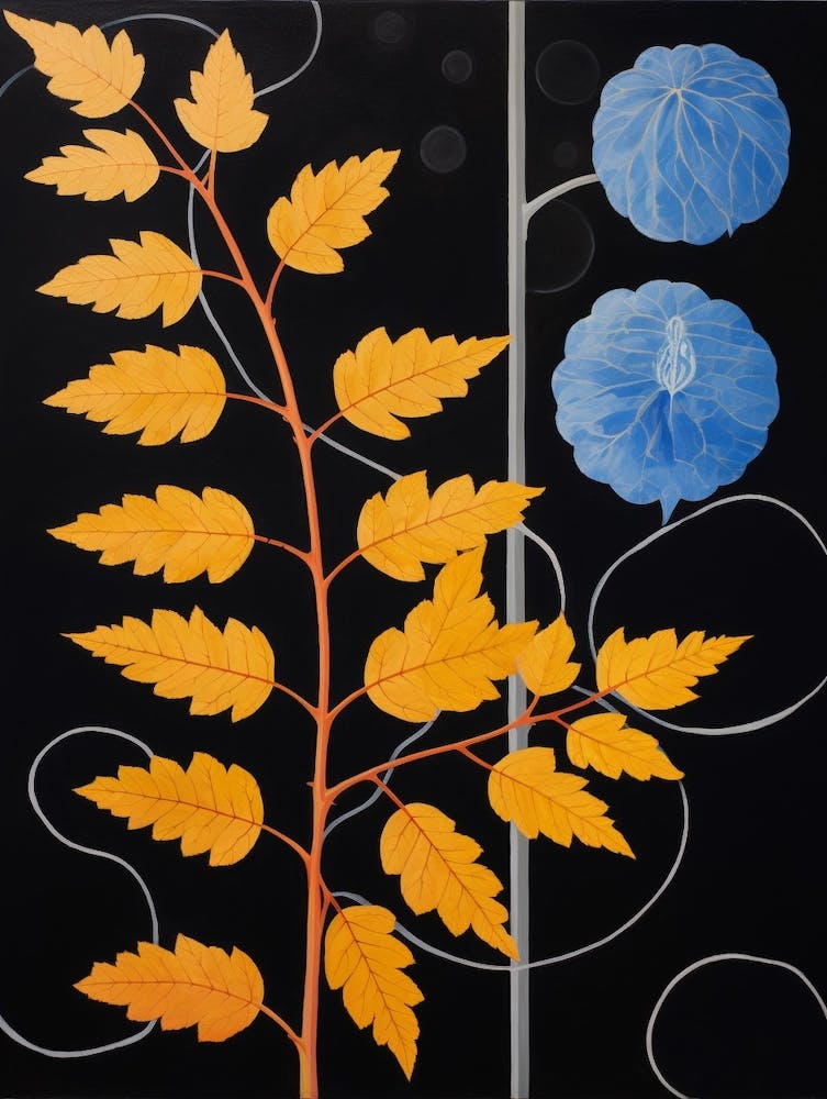 Aconitum 2 Hilma Af Klint Inspired Flower Illustration