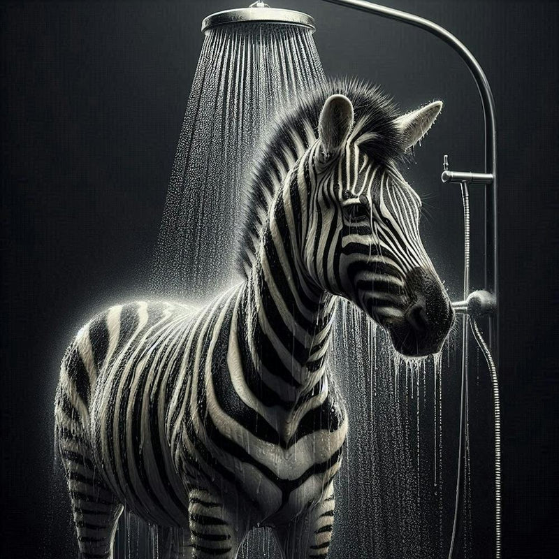 Zebra in the Shower