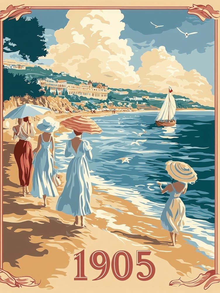 Aihrgdesign A Retro Poster Of A 1905 Seaside Resort With Eleg 185398be Abe1 44b6 952f 1a36ab082aff 2