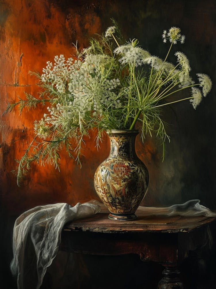 Baroque Floral Still Life Queen Annes Lace 1