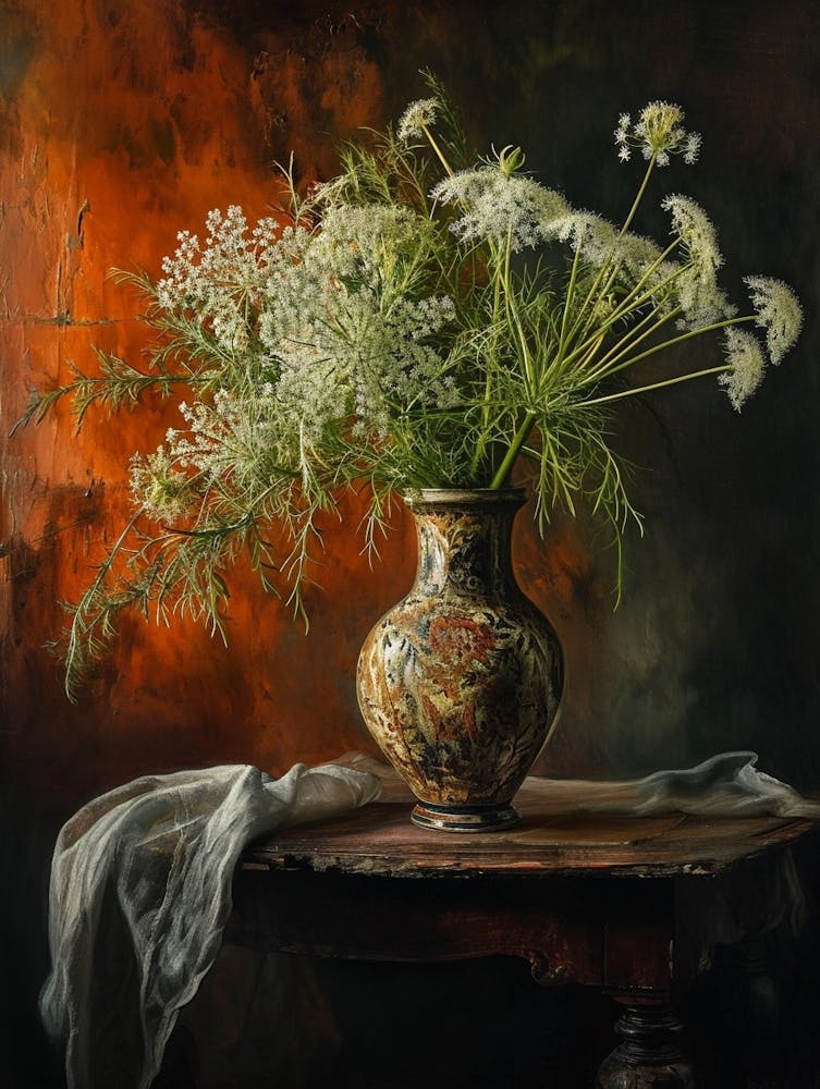 Baroque Floral Still Life Queen Annes Lace 1