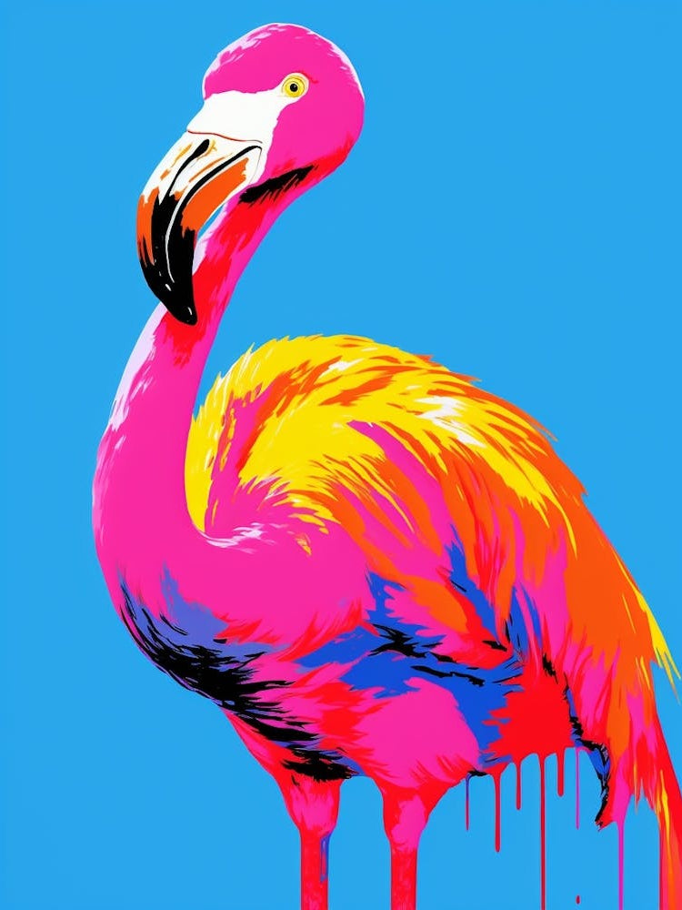 Andy Warhol Style Bird Flamingo 3