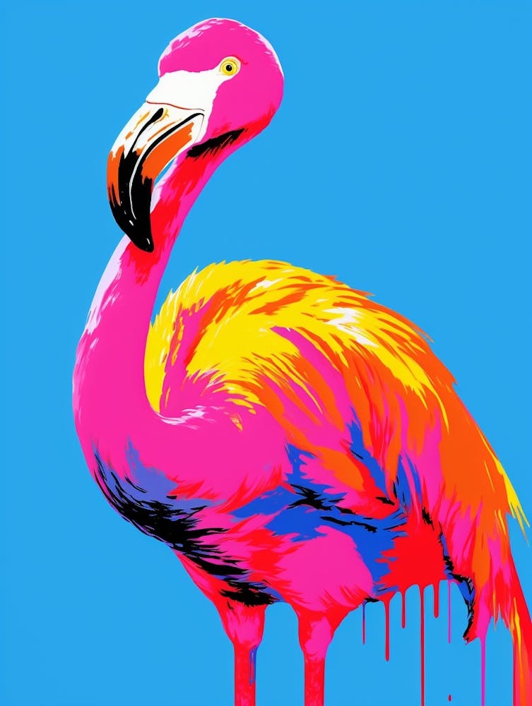 Andy Warhol Style Bird Flamingo 3
