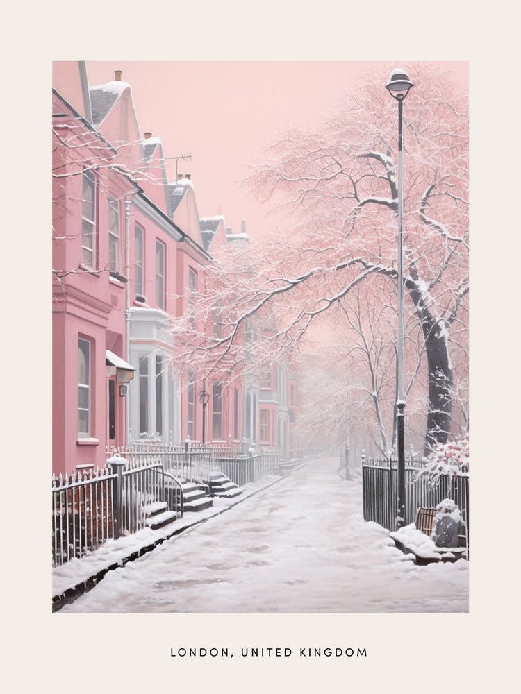 Dreamy Winter Painting Poster London United Kingdom 10