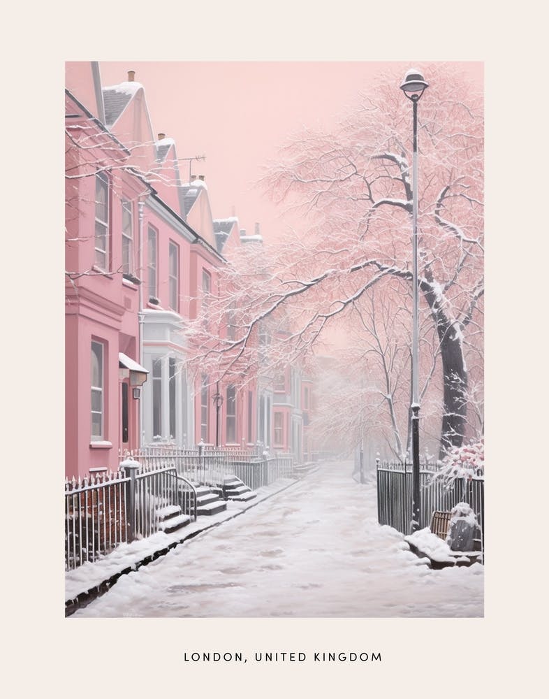 Dreamy Winter Painting Poster London United Kingdom 10