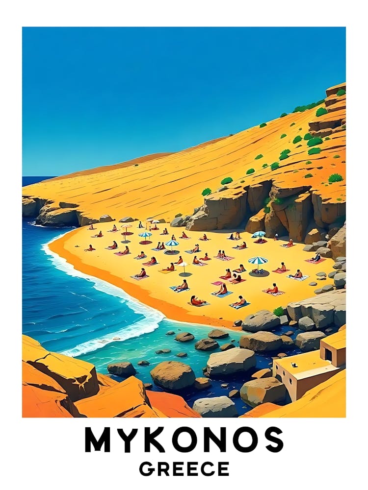 Mykonos - Greece Vintage Travel Poster 34