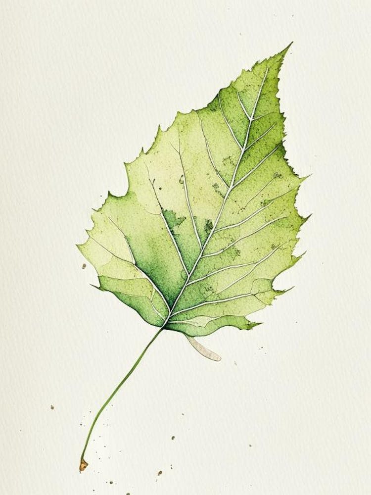 Platanenblatt Minimalistische Aquarellmalerei 3