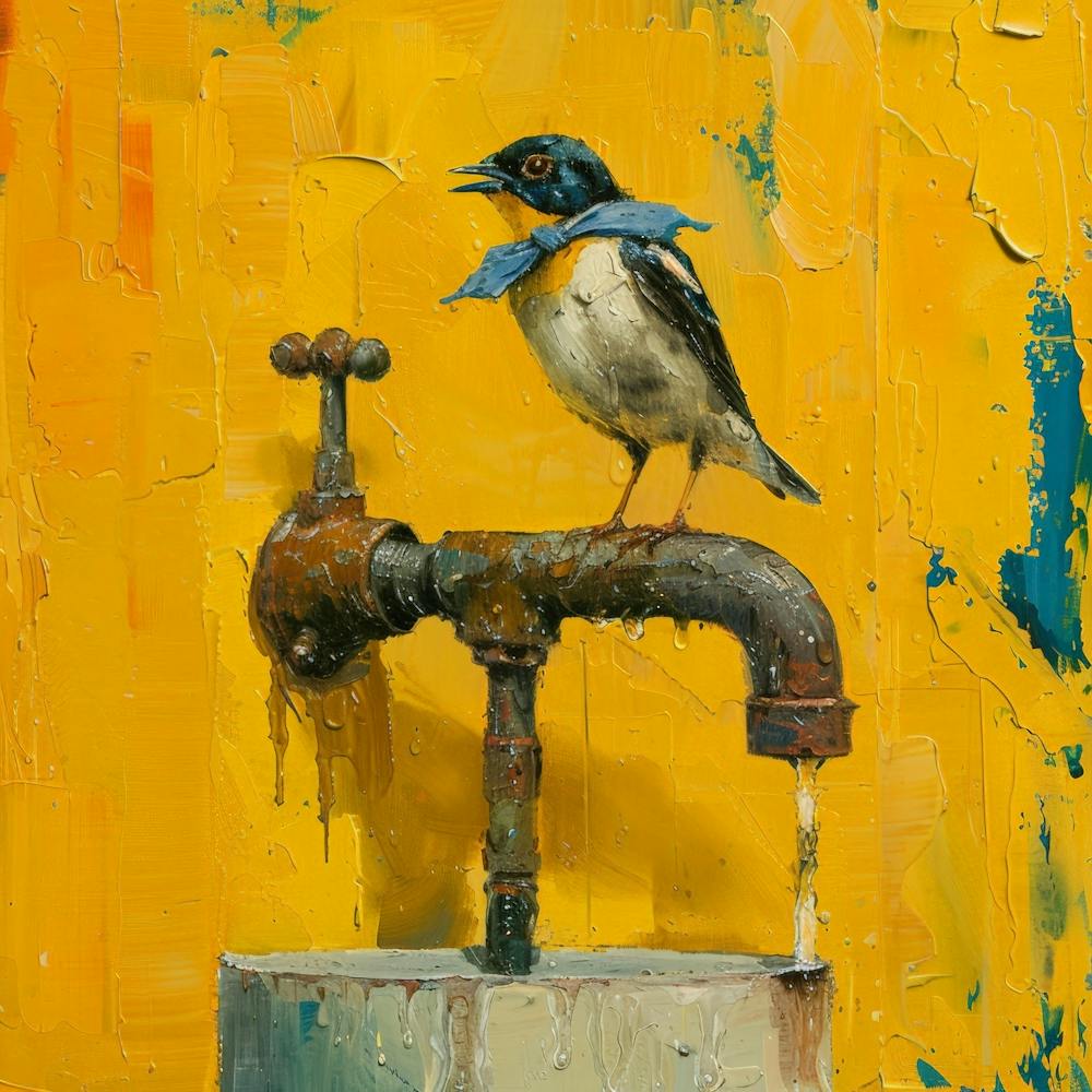 Bird On A Faucet 4