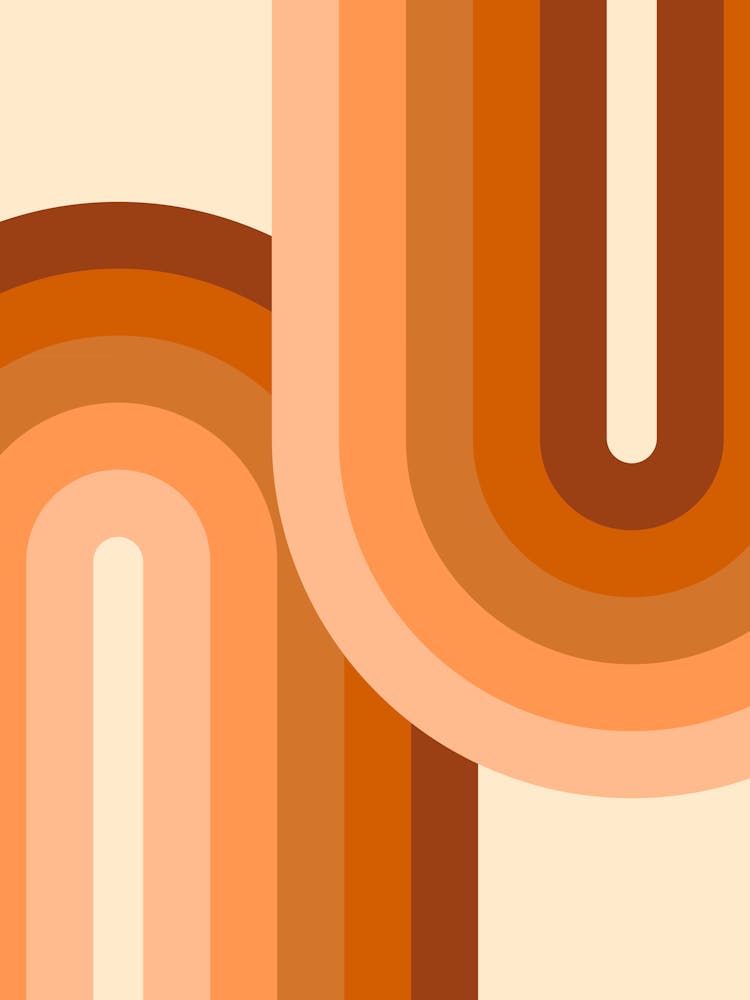 Midcentury Modern Geometric Arch Rainbow 14 In Rustic Earthy Terracotta 01