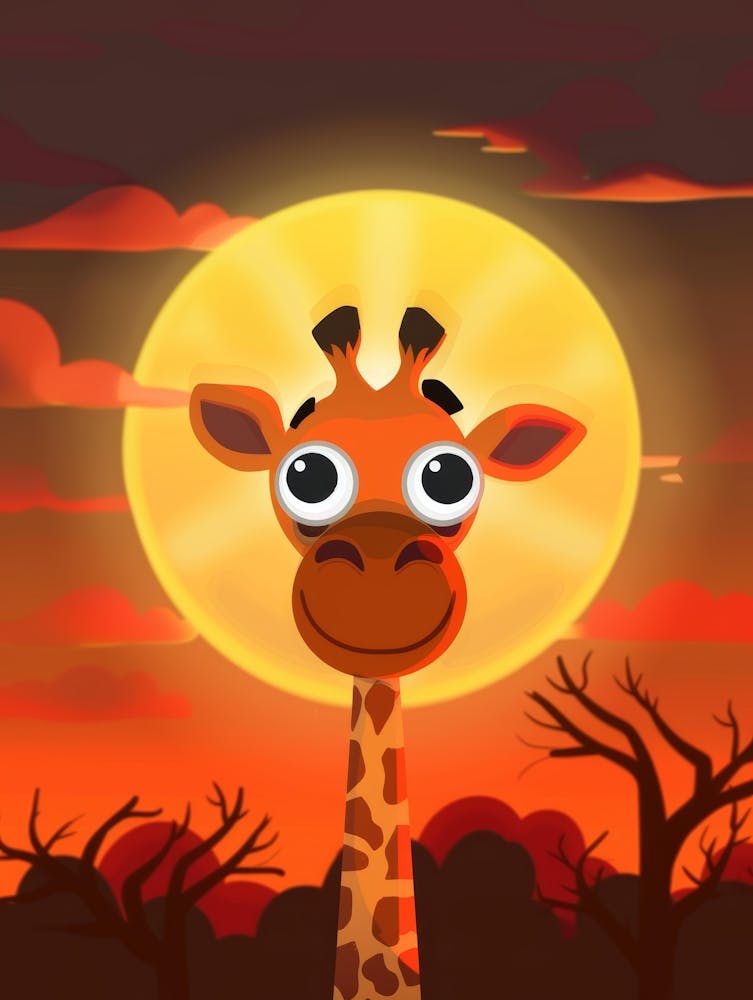 Giraffe At Sunset 3