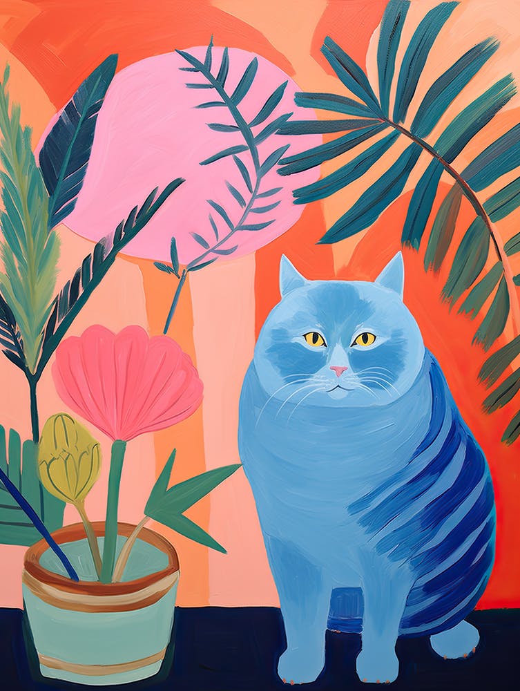 Blue Cat, Matisse Inspired