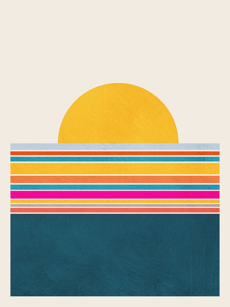 Abstract Colorful Sunset Landscape