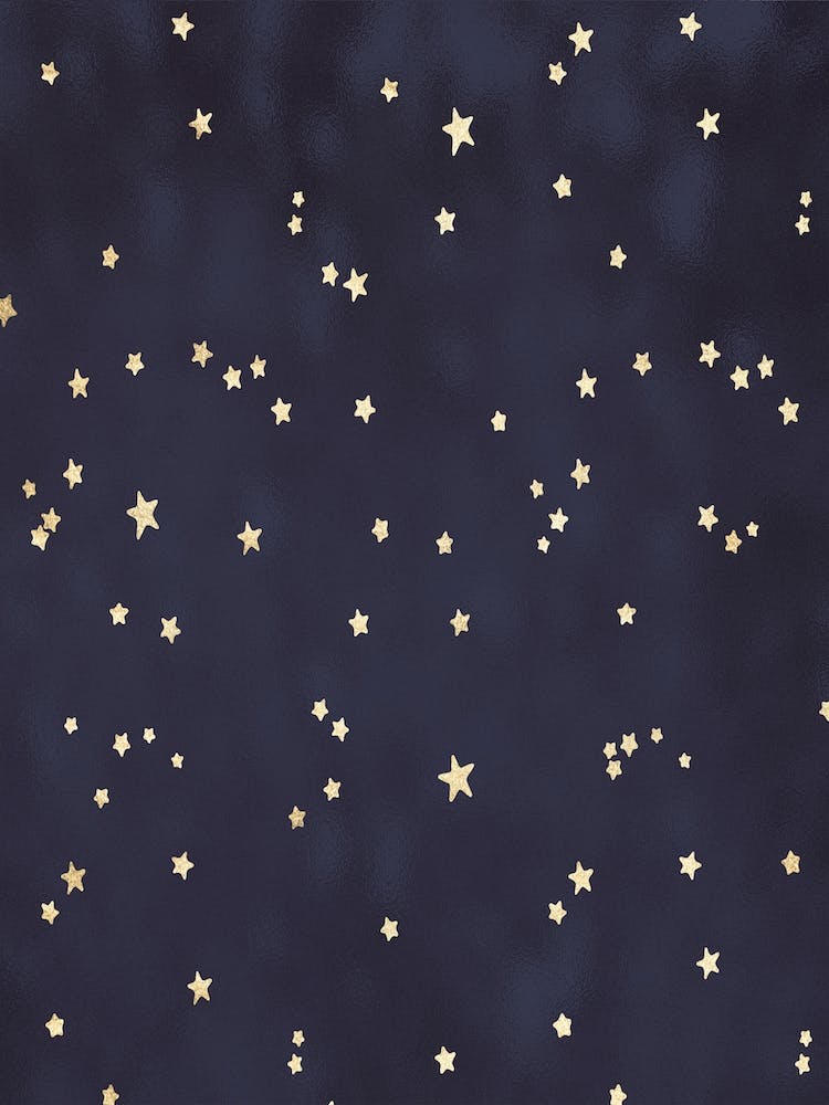 Bleu Roi et Étoiles Dorées