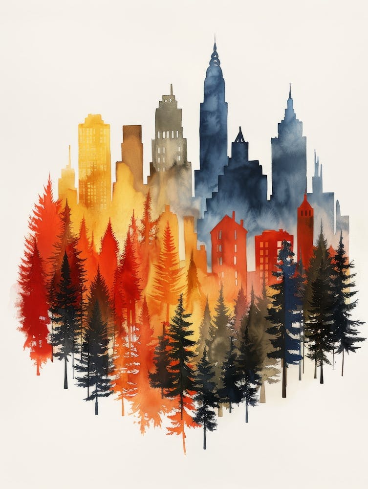 Cityscape With Trees