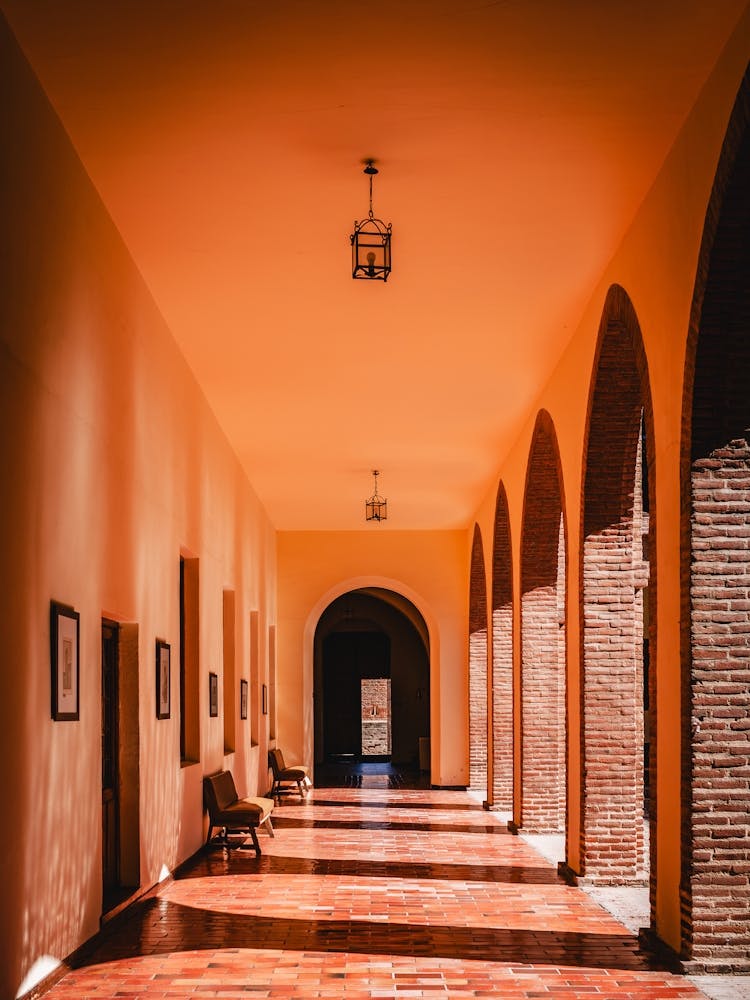 Hallway in orange, Medina del Campo, Spain