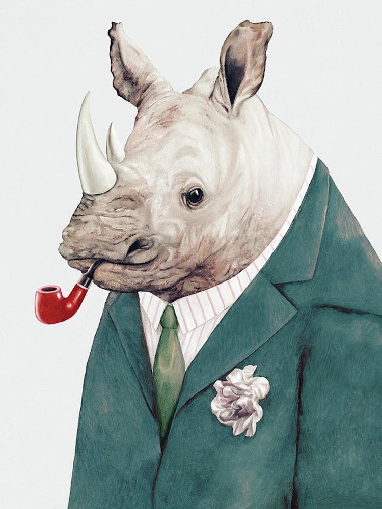 Rhino In Teal