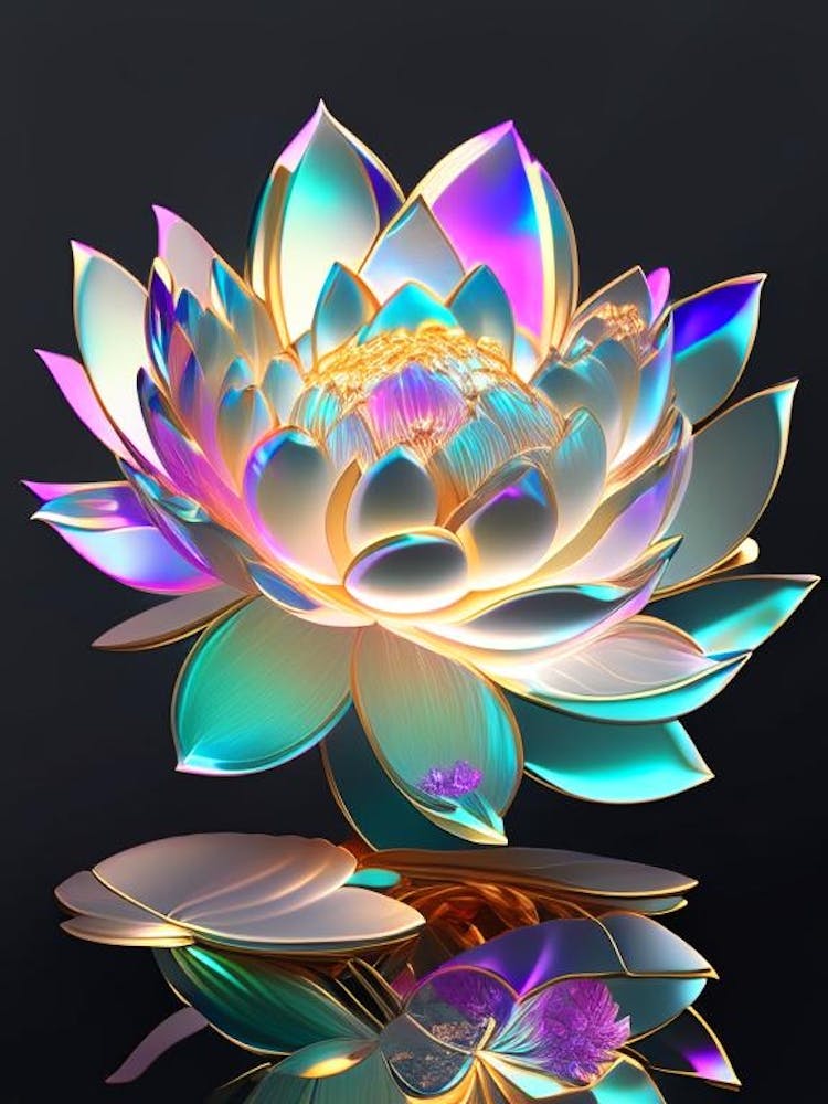 Bouquet de Fleurs de Lotus Holographique 5