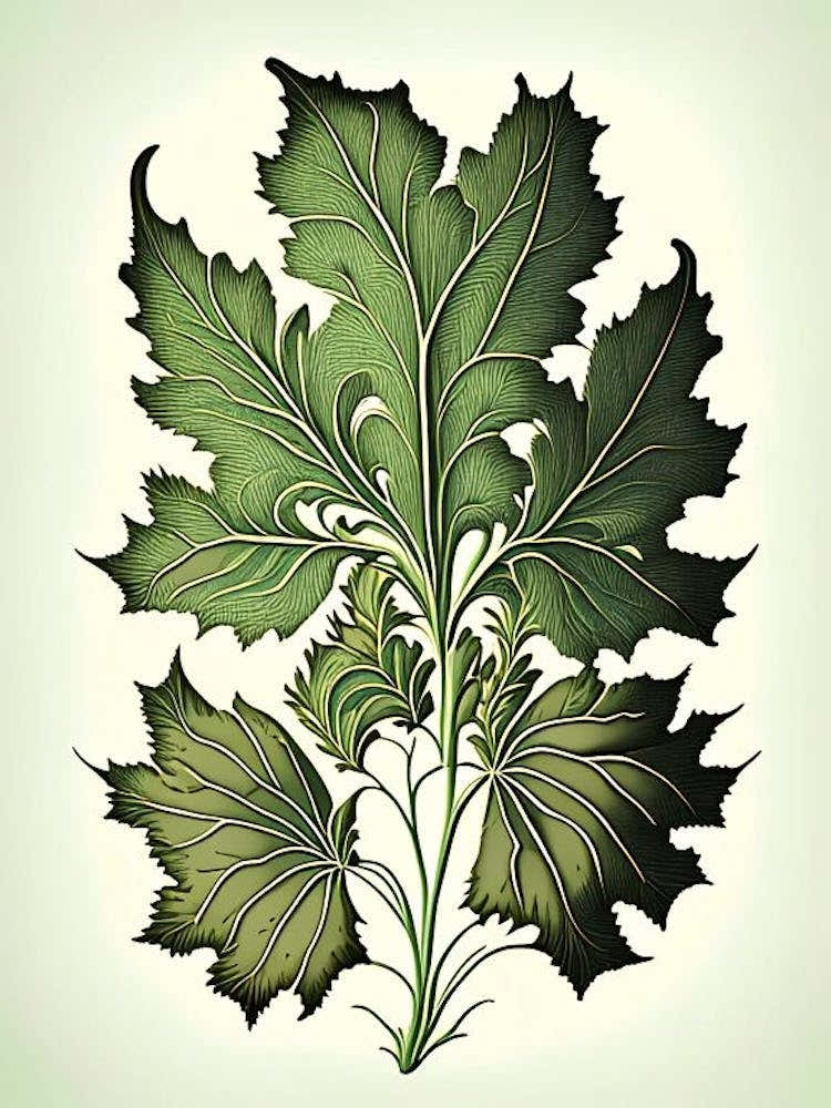 Skullcap Leaf Vintage Botanical 3