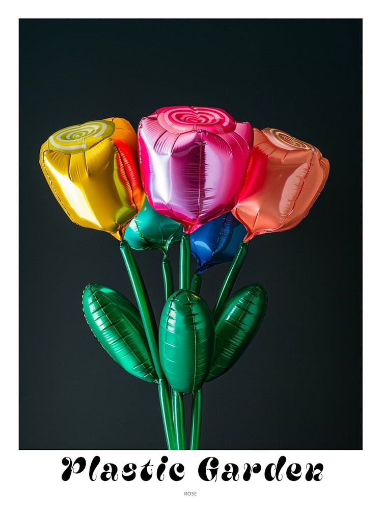 Bright Inflatable Flowers Poster Rose 1