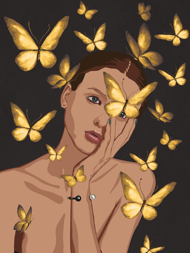 Woman With Butterflies