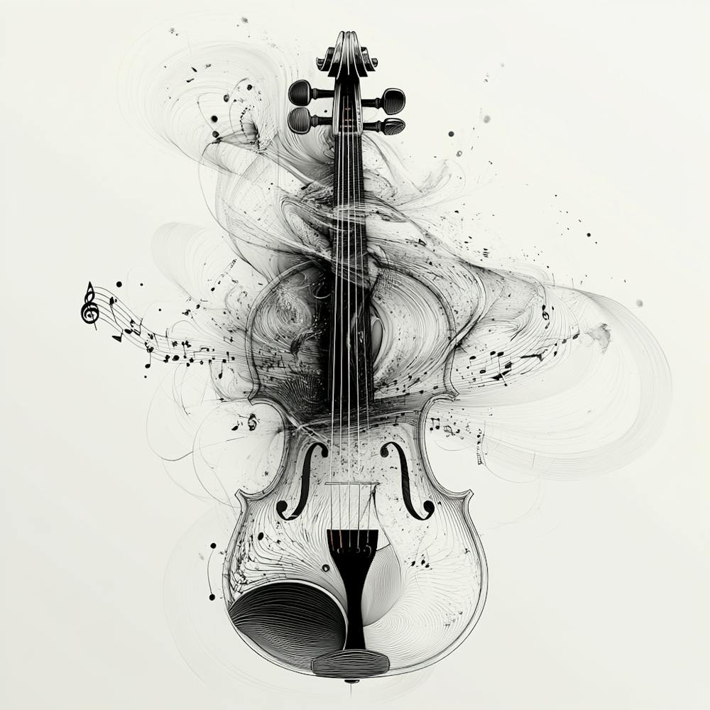 Violin In Black And White