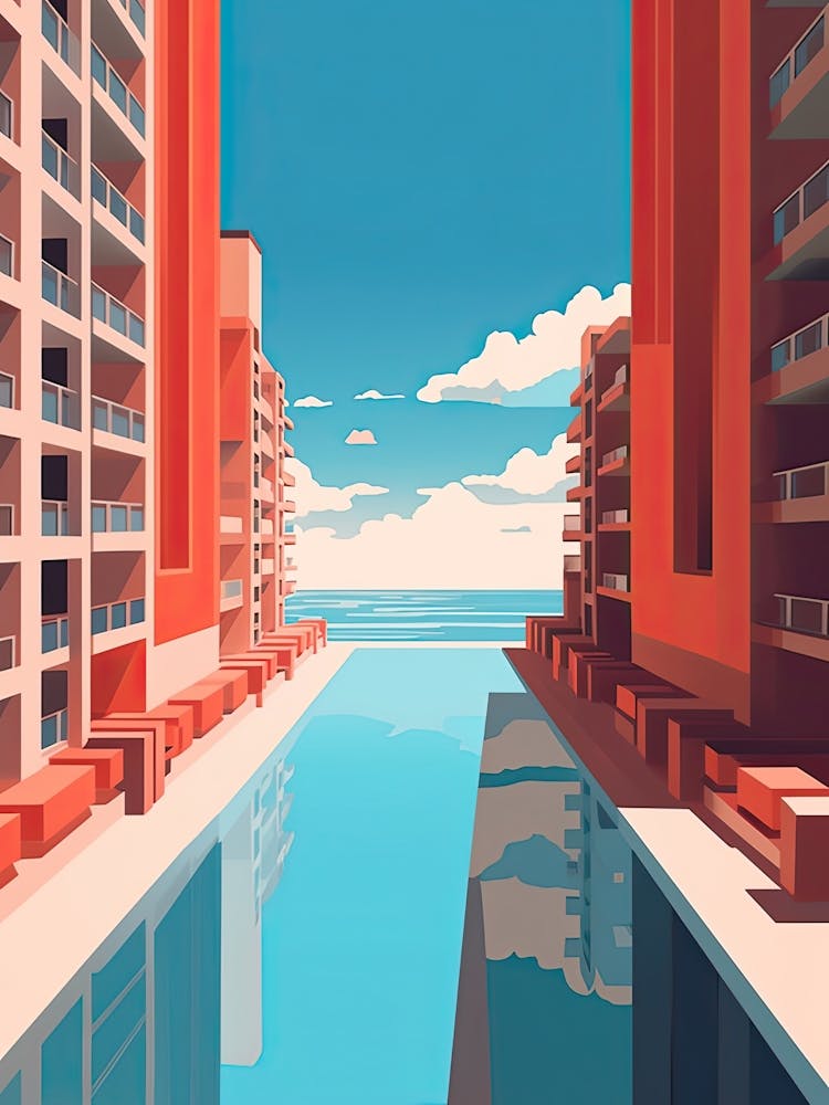Cancun, Mexico, Flat Illustration 2