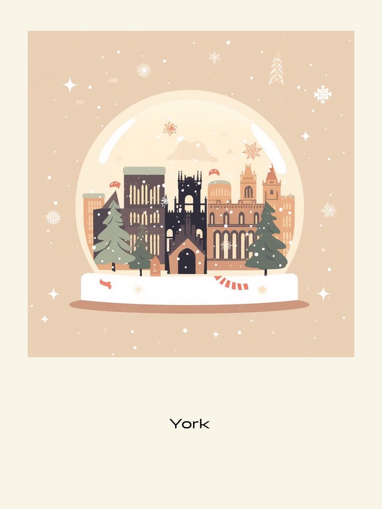 York United Kingdom 1 Snowglobe Poster