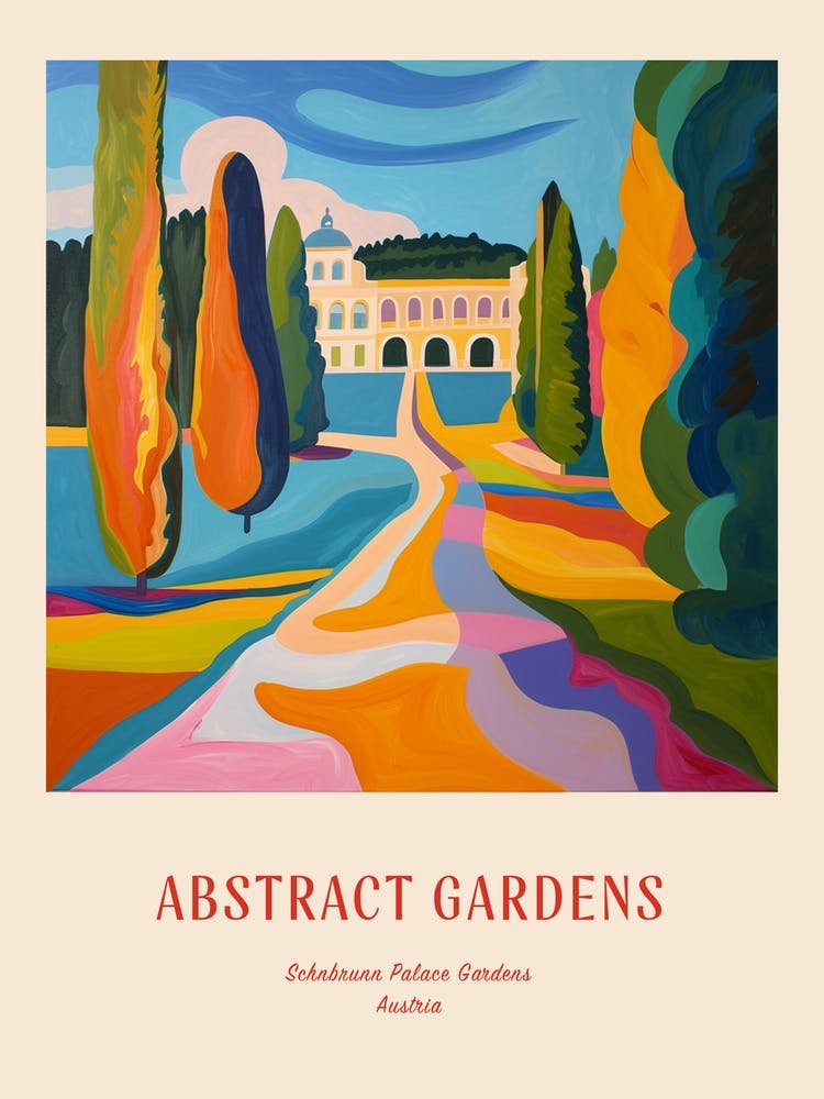 Colourful Gardens Schnbrunn Palace Gardens Austria 5 Red Poster