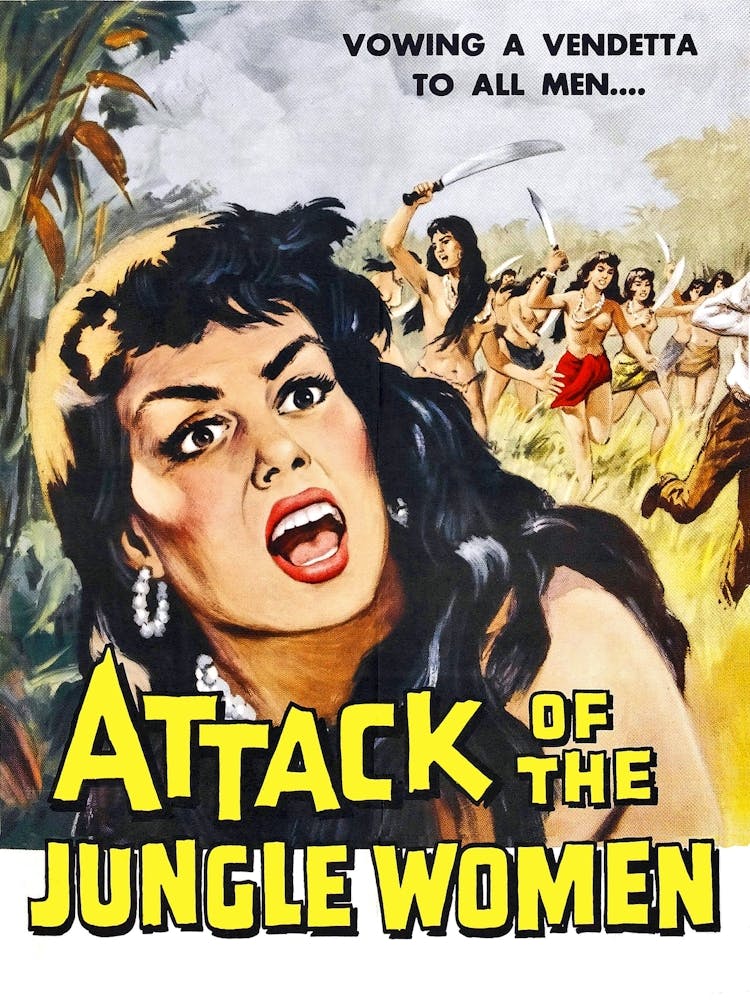 Action Drama Movie Poster, Attack Of The Jungle Women
