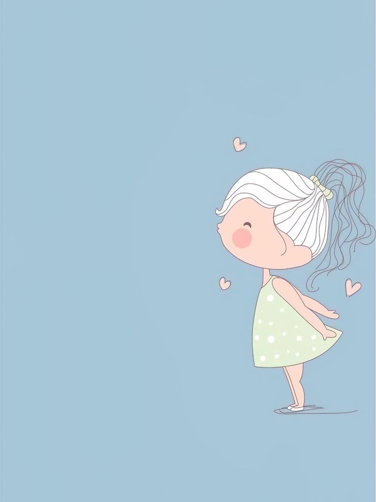 Little Girl With Hearts