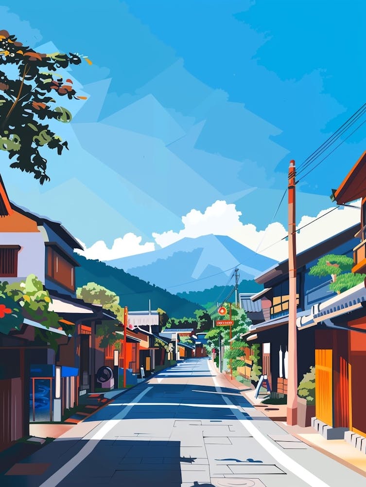 Beppu Japan 1 Colourful Illustration