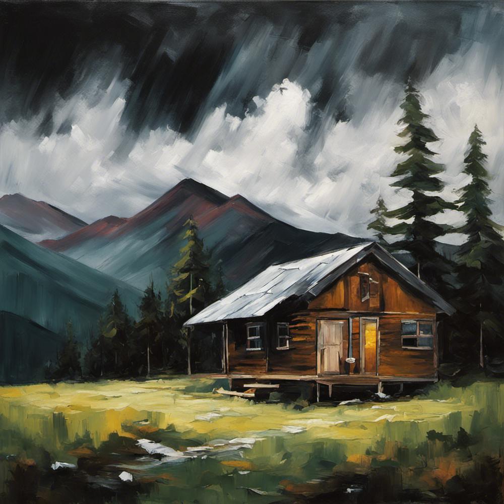 716198 Acrylic Painting Of A Mountain Landscape, With A S Xl 1024 V1 0