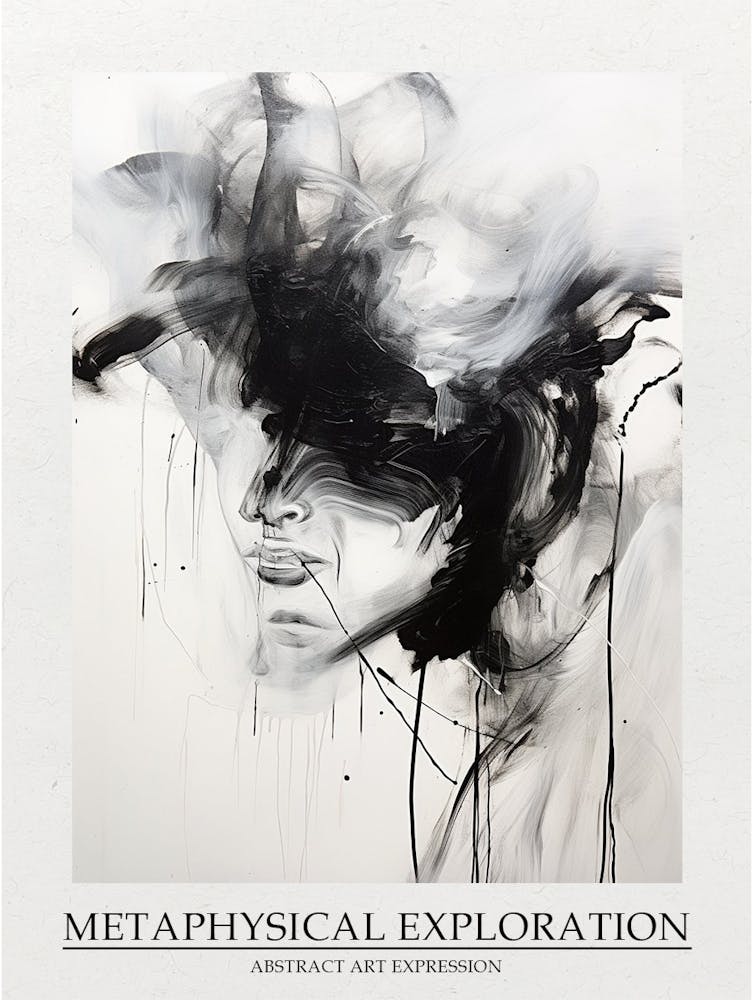 Metaphysical Exploration Abstract Black And White 8 Poster